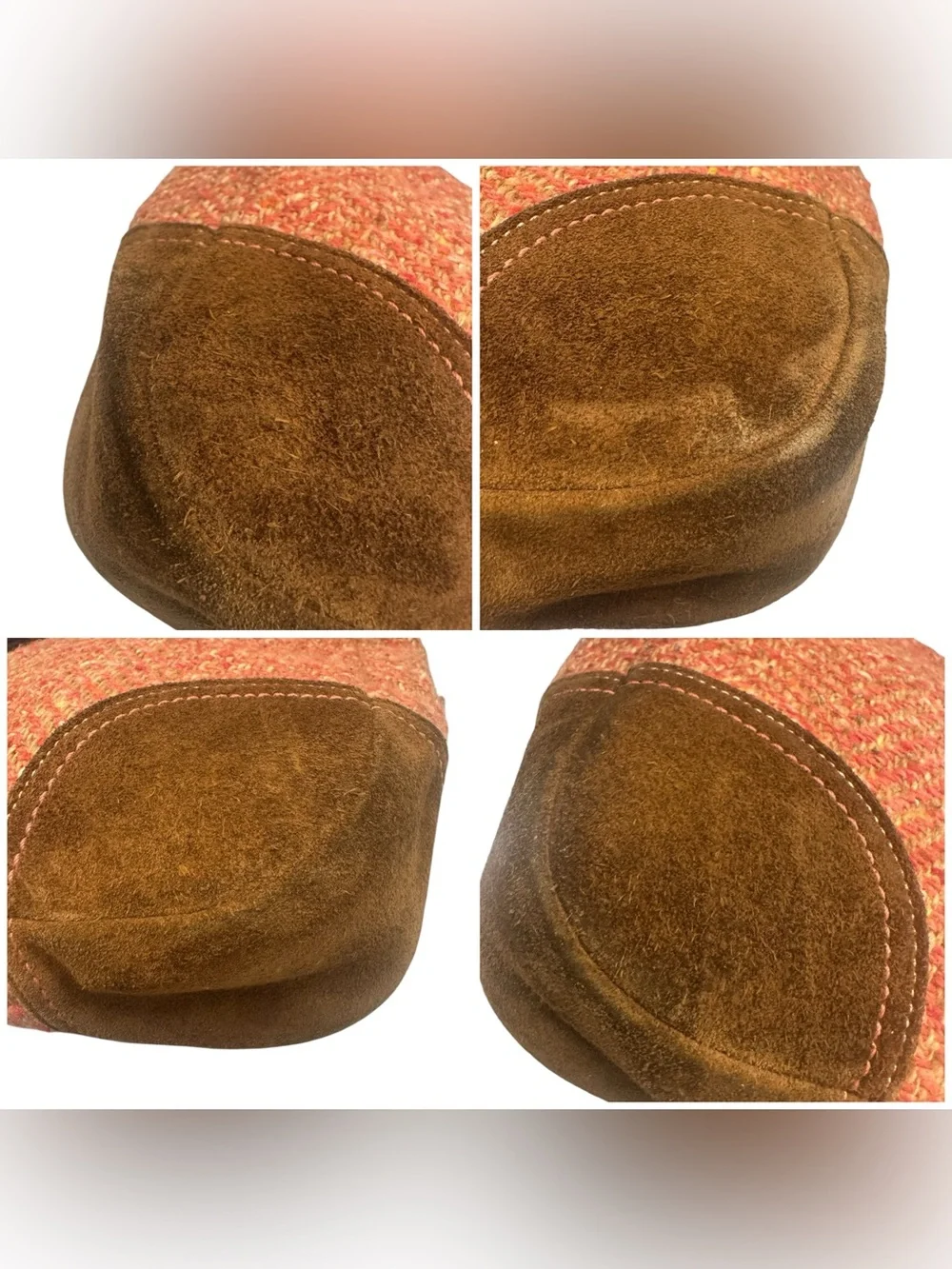 Vintage Coach Soho Tweed Herringbone Texture Y2K Hobo Bag & Matching Wallet Set